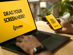 Mockup display on laptop and smartphone for design presentations in a modern workspace.